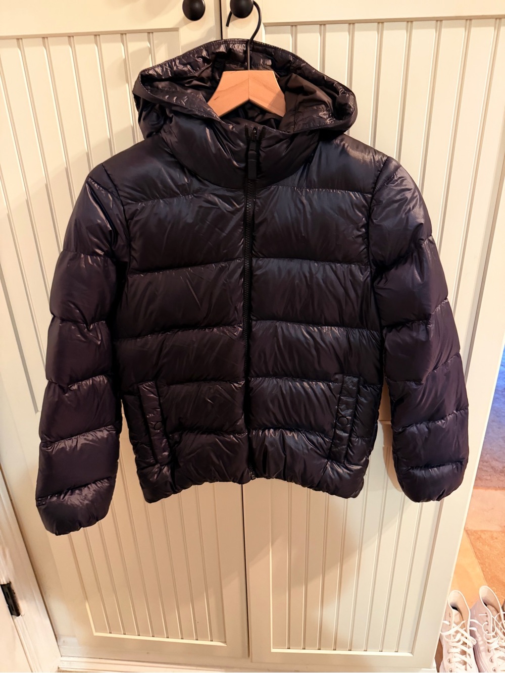 Patagonia Hooded Puffer Jacket in Navy